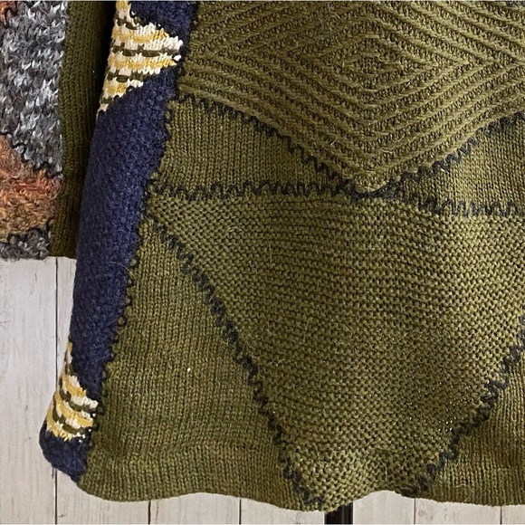 Anthropologie Motif Harlequin Patchwork Sweater Jacket - Picture 13 of 16